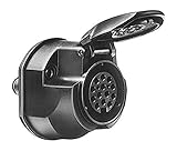 HELLA 8JB 005 949-012 Steckdose - 13-polig - mit Nebelschlussleuchtenabschaltung - Stecker: Schraubkontakt - schwarz