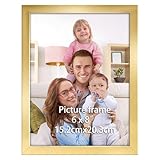 Giftgarden Gold Bilderrahmen 15x20 cm – Eleganter Kunststoff Fotorahmen für 20x15 Fotos und Bilder, Wand- oder Tischaufsteller – Einzel Rahmen