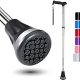 Alle Gelände Gehstock für Senioren & Erwachsene, Drehspitze und Schwerlast-Mobilitätshilfe, Zusammenklappbarer Gehstock für Männer & Frauen (Silber)