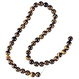 Healifty Tigerauge Stein Perlen Natürliche Edelstein Runde Kugel für DIY Schmuck 8mm 46 Stück