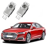 AutoQi Willkommenslicht für Audi A2 A3 A4 A5 A6 A7 Q2 Q3 Q4 Q5 Q7 TT LED Ringe Projektor Einstiegsbeleuchtung Logo Laser Türlicht, 2 STK