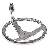 KATSU Handrad aus Grauguss 10" mit drehbarem Griff, CNC Drehbank Handrad für Fräsmaschine Schweißen Reitstock Ersatzteile und Holzbearbeitungsmaschine Bedienteile