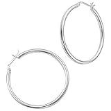 VINANI Klapp-Creolen aus 925 Sterling Silber I Nickelfreie Ohrringe für Damen I Glänzende Oberfläche mit Anlaufschutz I Allergikerfreundlich I Handarbeit in Juweliersqualität I 2CRG