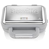 Breville DuraCeramic Waffeleisen | Leicht zu reinigendes Waffeleisen mit Antihaftbeschichtung und tiefen, herausnehmbaren Platten | Weiß und Edelstahl [VST072X]