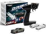 FLYCOLOR Turbo Racing 1:76 Skala Drift RC Auto mit Gyro Mini Full Proportional RTR 2.4GHZ Fernbedienung mit 2 austauschbarer Karosserieschale (C65-GRAU)