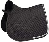 Equinate Lammfell Schabracke Star mit Strasssteinen Warmblut Vielseitigkeit Schwarz