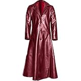 EMATOP befristetes angebot Lange Mantel Herren Winter Lederjacke Vintage Kunstleder Ledermantel Gothic Mittelalter Jacke Vintage Revers Trenchcoat Einfarbig Windbreaker Motorradjacke