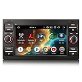 Erisin 8 Kern Android 14 Autoradio 4GB+64GB mit Bluetooth Für Ford Focus C-Max S-Max Galaxy Kuga Fiesta Transit GPS Navigation Drahtloses CarPlay Android Auto WiFi 4G AM/FM Radio RDS Touchscreen DAB+