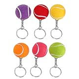Tennisball Schlüsselanhänger 6pcs Tennisball Schlüsselanhänger Schlüsselanhänger Anhänger Dekoration Geschenk Perfektes Zubehör für Taschen, Rucksäcke und Schlüssel
