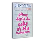Leinwandposter "Please Don't Do Coke In The Bath", Vintage-Stil, kariert, Kunstdruck, Retro, trendig, adrett, Gästekaro, Wanddekoration für Schlafzimmer, Wohnzimmer, Bar, Wagen (4)