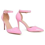 Gizelle Damen Knöchelriemen Pumps, Rosa Lackierung, 43 EU