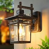 LXJCSM Wandleuchte Aussen, Außenwandleuchten mit Klarglas, IP44 Wasserdicht, Wandlampe Vintage, Außenlampe Balkon Lampe Wandlampe Aussen (Bronze, 40W)