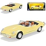 Generisch Jaguar E-Type Cabrio 1971 Creme Beige Oldtimer 1/43 Yatming Modellauto Modell Auto