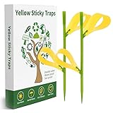 Gelbfalle Klebrige Insektenfallen,40 Stück Effizient KirschmadenFalle Gelbtafeln,Doppelseitige Fliegenfänger Sticker für Weiße Fliegen,Blatt Bergmann,Thripse,Blattläuse,Motten andere Insekten