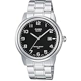 Casio Kollektion Herren Uhr Analog Quarz mit Edelstahlarmband MTP-1221A-1AVEG, Schwarz, único