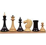 RoyalChessMall-1950er sowjetische lettische reproduzierte Schachfiguren nur Set-Ebonised Boxwood - 4 "