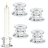 Kerzenständer Stabkerzen, Kerzenständer Glas, Kerzenhalter Stabkerze für Tischdeko, Kerzenhalter Glas für Taufkerze, Stabkerzenhalter klein für Hochzeit Party und Weihnachts Deko