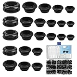 92 Stück Gummitüllen Set, Kabeldurchführung Wasserdichte Gummistopfen, Kabeltülle Durchgangstüllen Gummitülle Kit, Gummi Kabeldurchführungen für Draht und Kabelschutz Leiterdichtung Rings