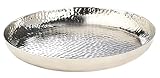 Kobolo Tablett Dekoschale Dekoteller Weihnachten - Silber - Aluminium - gehämmert - 34 cm