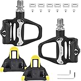 URHELP Rennradpedale,Cleats und Montagematerial,Klickpedale Rennrad,Selbstklingelpedale mit Stollen Fahrradpedalen Reparaturersatz, für MTB Gravel SDS Klickpedale,Langstreckenfahrt,Outdoor