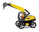 Lena 04531 - TRUXX² Bagger, Baustellenfahrzeug ca. 35 cm, robuster Schaufelbagger mit funktionstüchtiger Schaufel und vollbeweglicher Spielfigur, für Kinder ab 2 Jahre, Sandbagger gelb