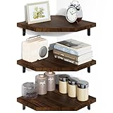 Alsonerbay Eckregal Wandregal Holz 3er Set, Hängend Schweberegal Küche Regale für Wand für Schlafzimmer Wohnzimmer Büro Badezimmer Kinderzimmer