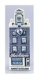 Souvenir Magnet Grachten Haus chocolaterie Amsterdam 11,5 x 4 cm Süssigkeitengeschäft Delft Blau Holland Maritim Kühlschrankmagnet Figur Deko GMTX 16784