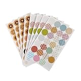 FUNNETOYU 40 Blatt Lochverstärker Selbstklebend Bunte Reparaturaufkleber für Loseblattpapier Transparent und Geometrische Designs Verstärkung für Büro Schule und Handarbeit Einfache