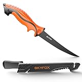 SkyFox Fischmesser Angeln und Filetiermesser Fisch Klinge 18 cm, G4416 Deutsch Edelstahl Kochmesser, Angelmesser Sehr Scharf,Jagdmesser Inklusive Schutz ABS Whetstone Scheide