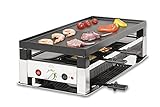 Solis Tischgrill 5 in 1 Table Grill 791 - Raclette + Grill + Wok + Pizza Grill + Crêpes - Raclette für 8 Personen -Edelstahl