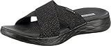 Skechers Damen On-the-go 600 Glistening Sandalen, Black Textile, 38 EU