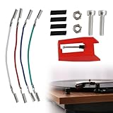 1 Stück Plattenspieler Nadel, Ersatznadel für Plattenspieler, Schallplatten Nadel, Drehscheibe Nadel, Plattenspieler Stift Ersatz, Vinyl Nadel mit Halterung, Schrauben und Kabel für Piezo-System