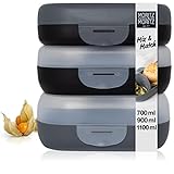 Moritz & Moritz 3x Brotdose Erwachsene mit Fächer - Mix & Match Lunchbox Erwachsene mit Fächern – Vesperdose Erwachsene