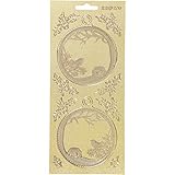 Sticker, Blatt 10x23 cm, Gold, perlemor guld, Christbaumkugeln, 1Bl.