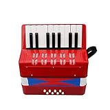 Btuty Kinder Akkordeon 17 Tasten 8 Bass Keyboard Instruments Mini Accordion Educational Musical Instrument für Anfänger Geburtstagsgeschenk