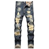 RXXKKK Herren Jeans mit geradem Bein, schmale Passform, Denim-Hose, 750 Vintage Blue, 50