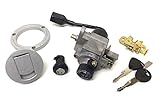 Schlosssatz passend für Peugeot Speedfight 3, 4 AC LC – Zündschloss Set mit Tankschloss, Helmfachschloss, Sitzbankschloss inkl. 2 Schlüssel und Schrauben – Ersatz für defekte Schlösser