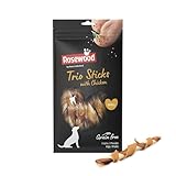 Rosewood Trio Sticks - Hühnchen-Geschmack Kauhölzer für kleine Hunde - Zahnpflege, Getreide- und glutenfrei, ohne künstliche Zusätze, 100g