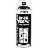 TECPO Teppich Farbspray, 1x 400ml Textilfarbe schwarz Teppichspray für Auto Matten Fussmatten Stoff Gummi Kunststoff Innenraum Aufbereitung