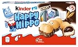 kinder Happy Hippo Kakao – Knusprige Waffelspezialität mit Milch- und Kakaocreme – 1 Packung mit je 5 Einzelriegeln à 20,7g