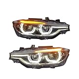 Auto-Scheinwerfer, kompatibel mit BMW 3er F30 F35 F80 318 320 325 328M 330 335 2013–2019, dynamische LED-Scheinwerfer DRL Angel Eye Light(Replace Xenon)