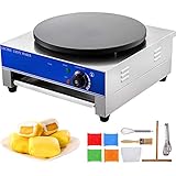 VEVOR kommerzieller Kreppmacher Einzelkopf Kreppmaschine Kommerzieller 3 kW Elektrischer Kreppmacher 50–300 °C Industriekrepp Maker mit 39,9 cm Durchmesser Heizplatte Krepp Grillplatte Quadrat