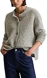 Marc OߴPolo Denim Damen Cardigan weich Relaxed Fit, Grau (Stone Melange), M