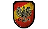 Holzspielerei Wappenschild Adler rot