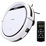 MEDION Saugroboter mit Ladestation E32 (Modell 2021, Roboterstaubsauger für Hartböden, Fliesen, Laminat, Tierhaar optimiert, Direktabsaugung, autom. Rückkehr zur Ladestation)