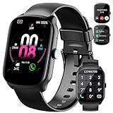 Qecnato Smartwatch Herren Damen, 1,95" HD Gebogener Bildschirm Smart Watch, mit Bluetooth Anrufe, Pulsmesser Schlafmonitor, 112+, IP68 Wasserdicht Schrittzähler Sportuhr für Android iOS