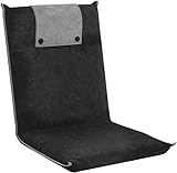 bonVIVO Bodenstuhl mit Rückenlehne Easy II - Ideal als Sitzkissen & Outdoor-Klappsessel für Meditation, Yoga, Camping oder als Bodenliege - Dunkelgrau