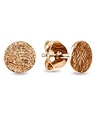 Ohrstecker Roségold Silber 925 | echte Handmade Ohrringe rose vergoldet rund 6mm Eis-Matt | perfektes Geschenk für Damen, Herren, Kinder | kleine Silber Ohrringe | Ohrstecker Roségold Damen
