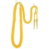 MAYJOYDIY Goldene Armee Schulterdrahtkordel Aiguillette Kordel Militärische Ehrenkordel Traditionelles Geflochtenes Schulterabzeichen Mit 2 Spitze Für Uniform Cosplay Kostüm DIY Kleidungsdekoration
