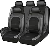 Cruetmo Universal Autositzbezüge für VW Golf 4/5/6/7, Passat B5/B6/B8, Tiguan, Polo - Strapazierfähiges Leder Vollständiges Set Bezüge
